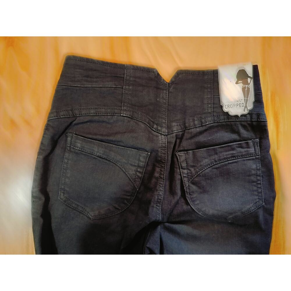 Rebel By Right High Waist Cropped Black Jeans Womens Size 1 Skinny - Picture 4 of 9